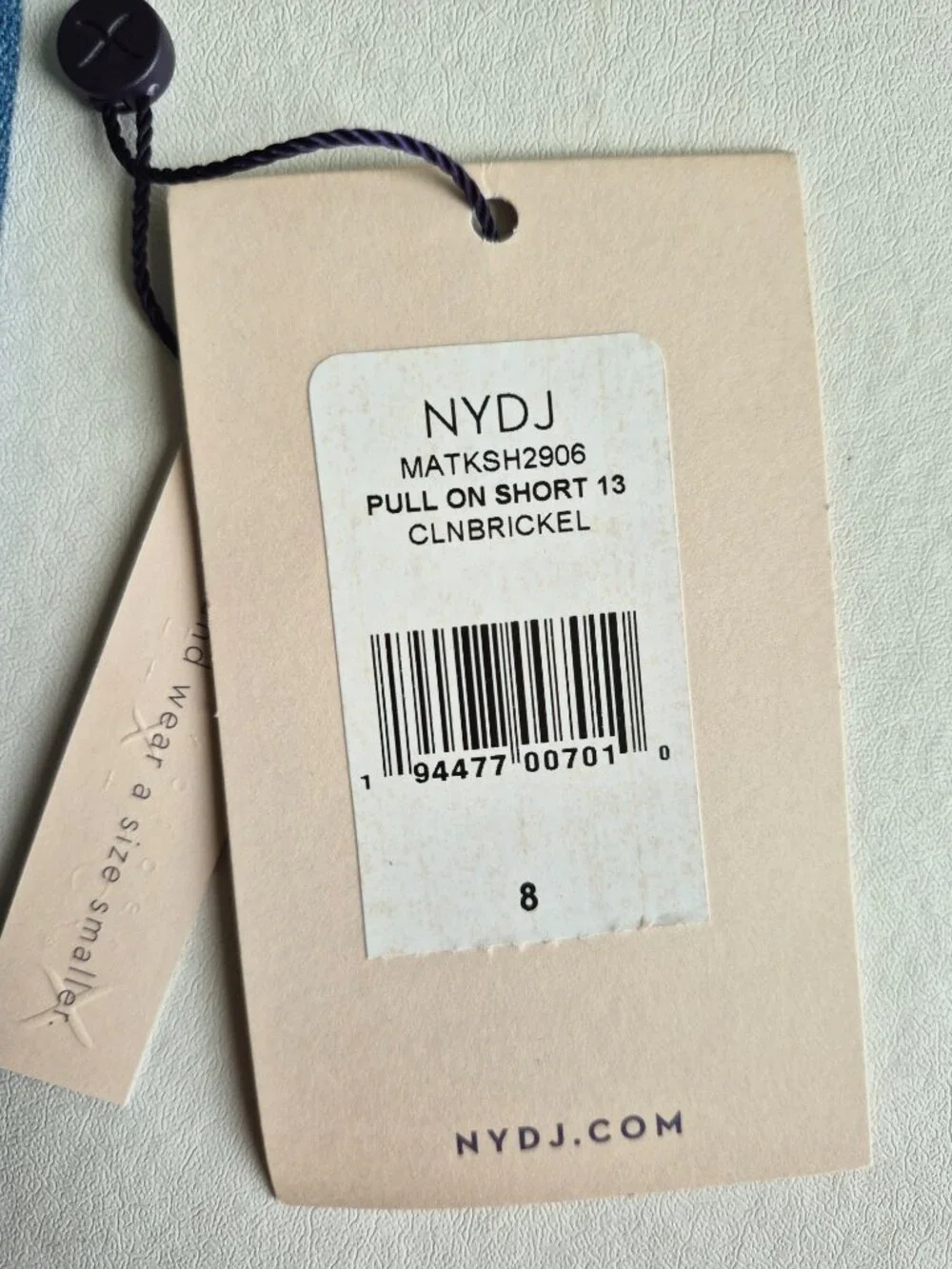 NWT NYDJ Pull-On Bermuda Long Shorts Roll Cuff, Style #MATKSH2906 CLNBRICKEL 8